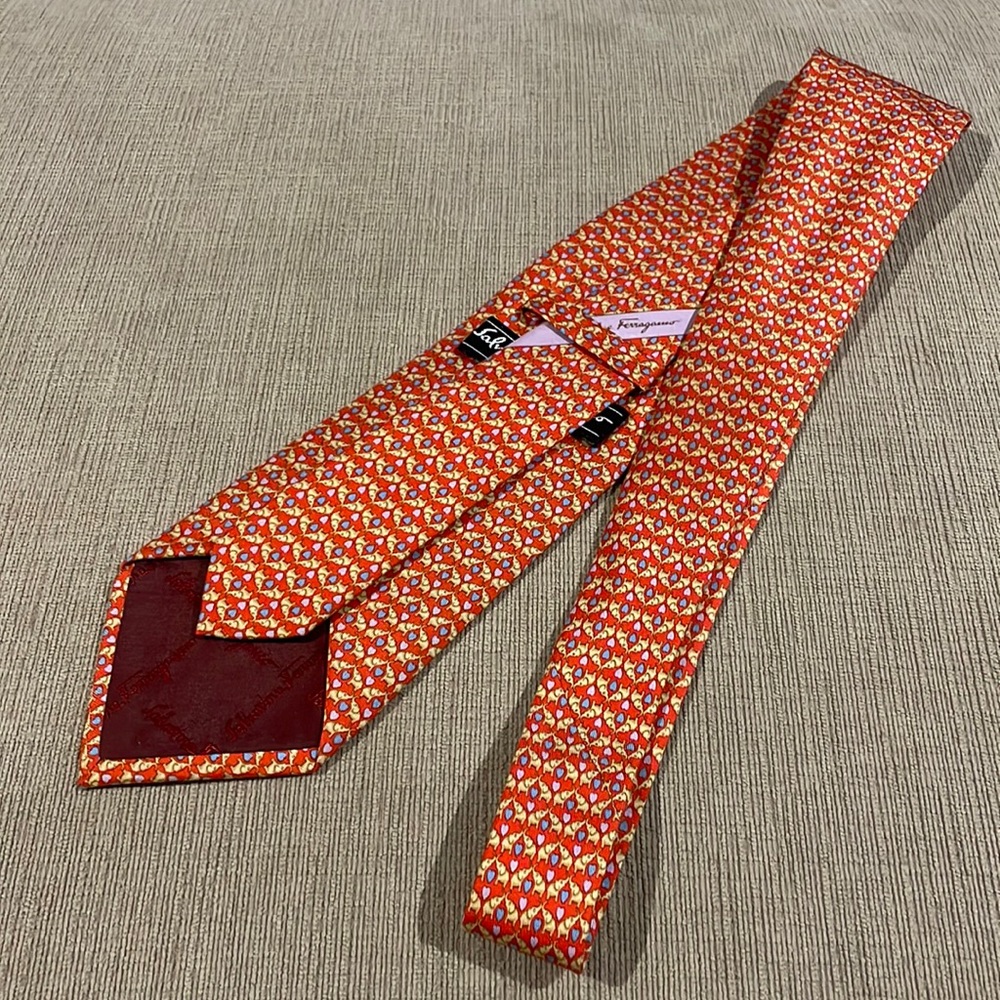100% Silk Ferragamo Elephant Tie